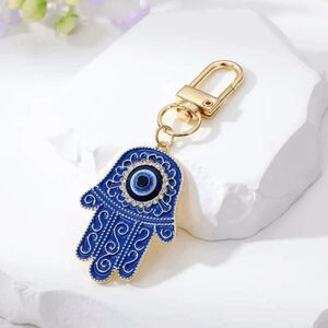 Hamsa Hand Keychain - Blue